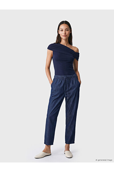 LC Waikiki Lcwaikiki Classic Black Elastic Waist Carrot Fit Women's Jean Trou...