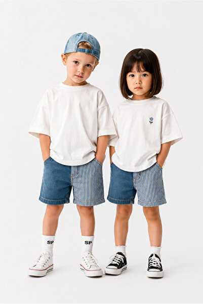 Overdo Unisex Lycra Blue Denim Kids Shorts
