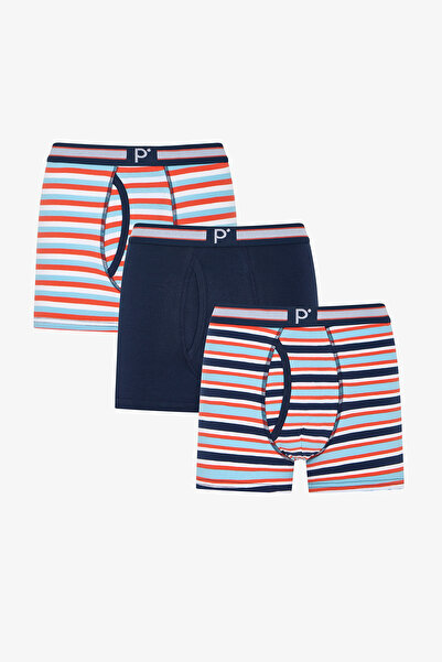 Penti Men's Retro Checks Striped 3-Piece Boxer