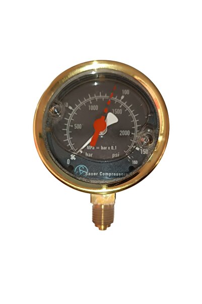 mucize Sauer Compressors marka pirinç gövdeli manometre