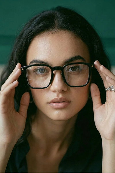 Chunky Frame نظارات Yaoks للجنسين باللون الأسود والأزرق للحماية من الضوء