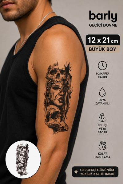 Barly Geçici Kız Figürlü Dövme Tattoo