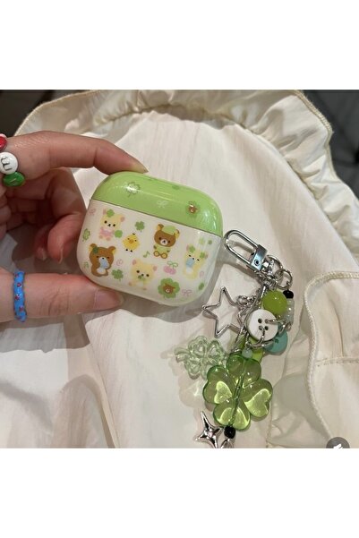 Choice Shell and pendant airpods 4 Summer Little Fresh Green Cute Clover Pend...