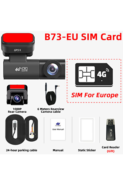 Choice9 None B73-6M RC-SIM For EU Acceo Car Dash Cam 4G LTE Connected Real-Ti...