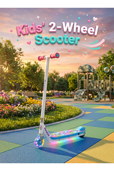 Razor Kids Electric Scooter with Colorful LED Wheels – Lightweight Outdoor Ride