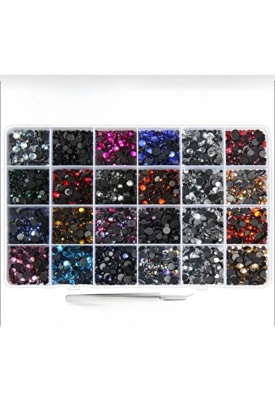 yiğit aksesuar 24 Renk 14.000 Adet Hotfix Ütü Ile Yapışan Taş Ss10(2.5MM) Cım...