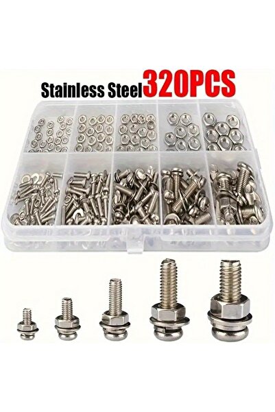 Choice1 320PCS 640/320pcs Premium Stainless Steel Screw and Nut Assortment Ki...