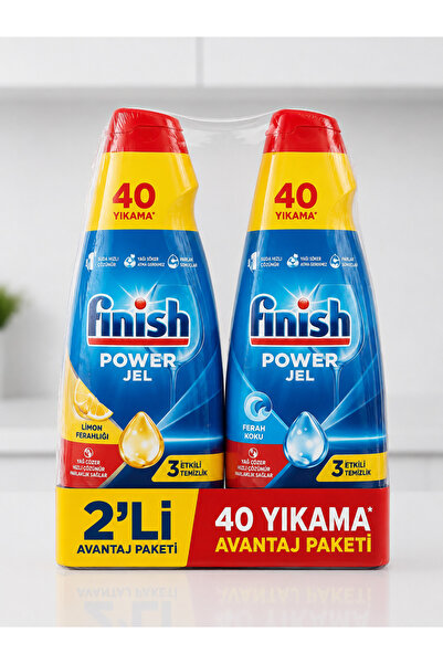 Finish Bulaşık Makinesi Deterjanı Jel 1000 ml +Bulaşık Makinesi Deterjanı Jel Limon 1000 ml+ Sleepy Islak havlu 100 lü