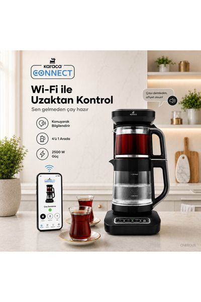 Karaca Çaysever Robotea Pro Connect 4 in 1 Konuşan Otomatik Cam Çay Mama ve F...