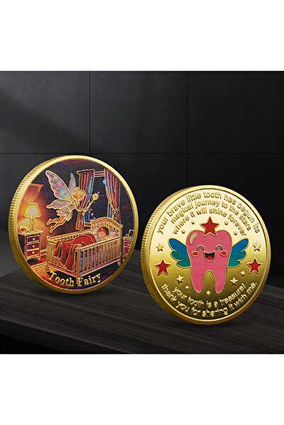 Choice3 A Tooth Fairy Gold Plated Commemorative Coin Personalized Tooth Repla...