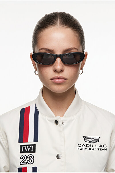 Houseofeyeris Aster Black Frame Geometric Sunglasses – Black Lens Unisex Mini...