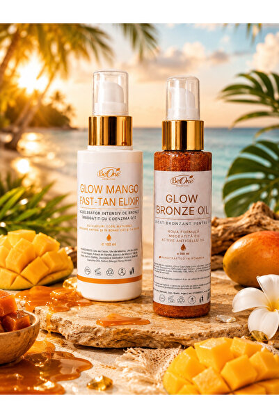 BeOne Cosmetics Set GLOW – accelerator de bronz (aroma mango) si ulei bronzan...