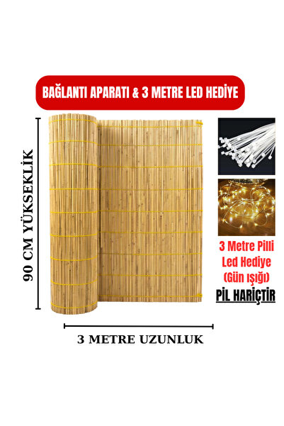 AYGHOME Doğal Hasır Balkon Çiti - 90 Cm X 3 Metre Kamış Hasır Balkon Ve Bahçe...