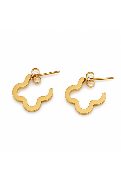 FIERA JEWELRY Flower Model Gold Color Steel Women's Earrings