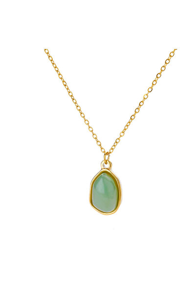 Choice 45cm N05694G-1 Fashion Stone Opal Oval Necklace For Women Stainless St...
