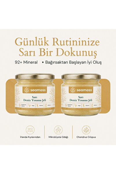 SEAMOSS 2'li Luxury Boy Sarı Irlanda Deniz Yosunu Jeli 330ml - Sea Moss, Deni...