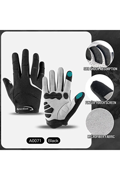 Choice L Black reflective Cycling Anti-slip Full Finger Gloves MTB Bike Bicyc...