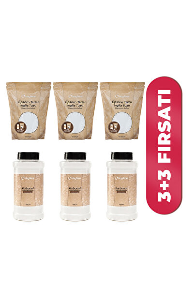 Hayfene Ingiliz Tuzu (Epsom Tuzu) 1000 gr x 3 ve İngiliz Karbonatı (Yenilebil...