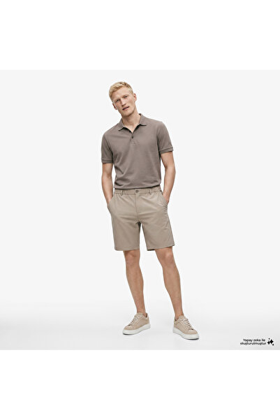 Nautica Erkek Bej Regular Fit Su İtici Şort