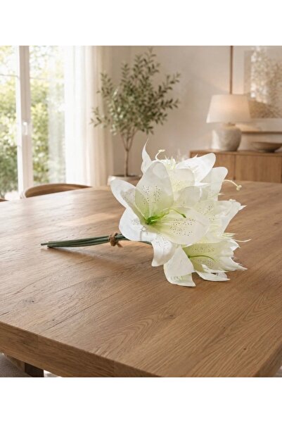Lilac Home Yapay Çiçek Tek Dal Beyaz Lilyum