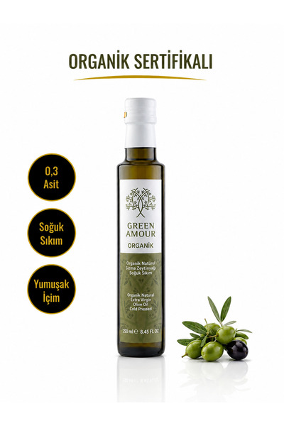 Green Amour Organik- 0,3 Asit 250 ml %100 Naturel Sızma Zeytinyağı