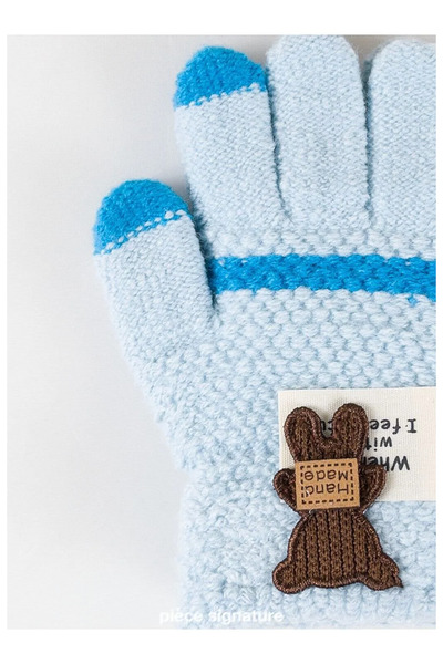 PIECE SIGNATURE 100% Acrylic Children's Gloves with Accessories (Age 3-6)