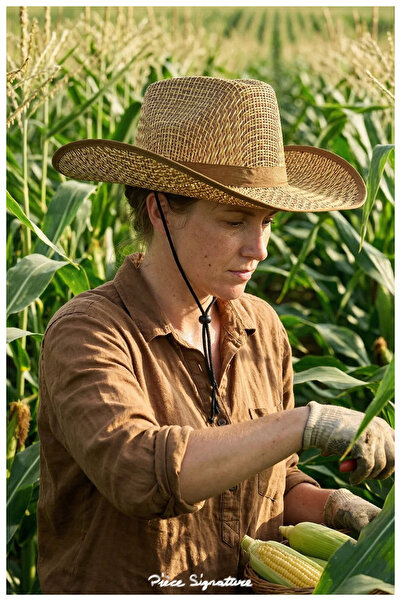 PIECE SIGNATURE Straw Sun Hat for Men and Women (55-59 cm)