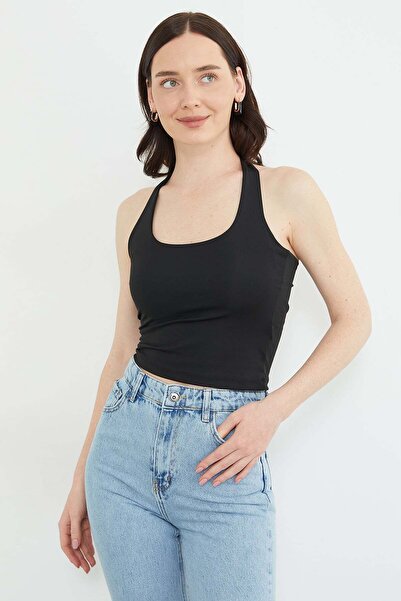 Fulla Moda Bluză cu gât halter