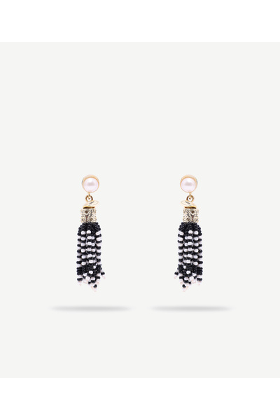 Yargıcı Two-Color Tassel Detailed Earrings
