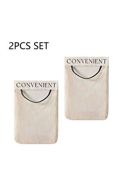 Choice 2Pcs Storage bag Wall Mount Mesh Storage Bag Garbage Bag Holder Plasti...