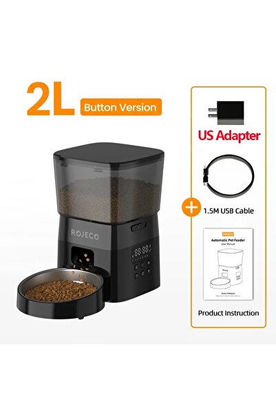 Choice 2L With US Plug ROJECO Automatic Pet Feeder Button Version Auto Cat Fo...