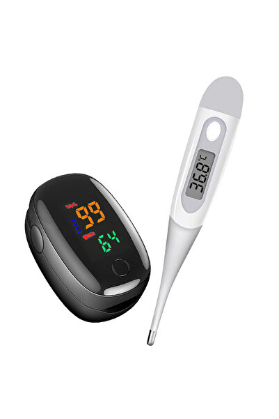 Choice3 Grey 2 Pulse Oximeter Finger Clip Pulse Thermometer Electronic Soft H...