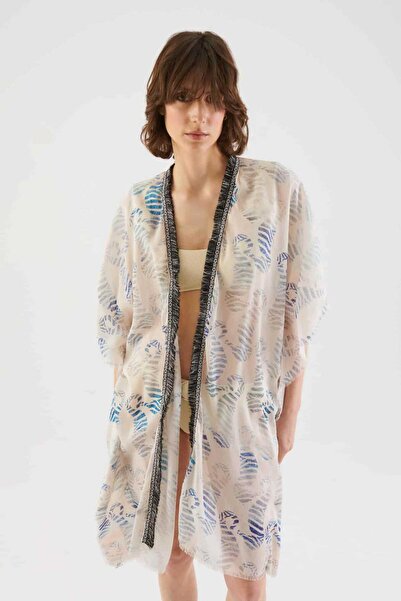 Roman Püsküllü Desenli Etnik Kimono Standart Renk Y2284309_089