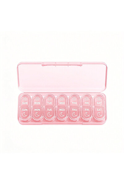 Choice1 Pink Travel Pill Organizer 7 Day AM & PM Weekly 2 Times a Day Pill Bo...