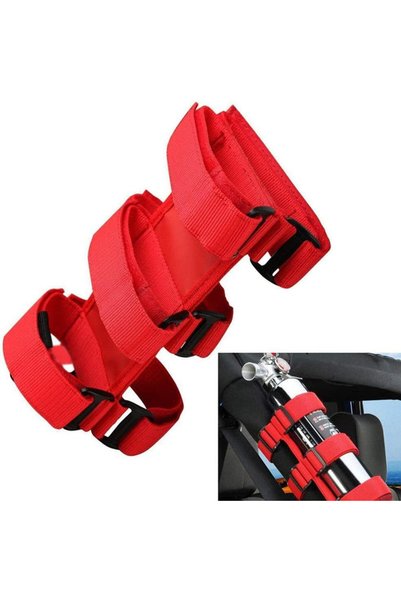 Choice1 1PC Red Black/Red Roll Bar Fire Extinguisher Holder Adjustable Fire E...