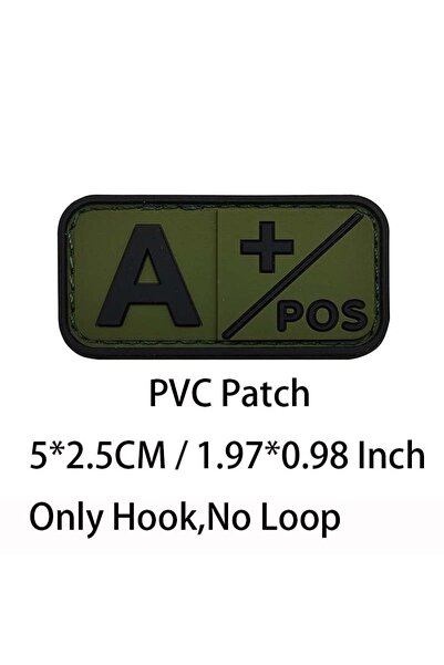 Choice40 41-رقعة صغيرة خضراء من نوع A POS مع خطاف، شارات PVC لفصائل الدم A B ...
