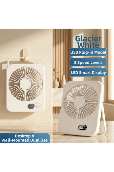 Choice1 White Kit Foldable Desk Fan—2026 New,USB Rechargeable,5 Speeds,180° T...