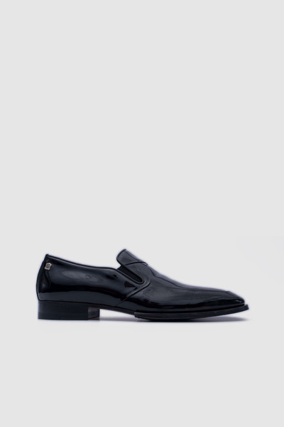 TOGO Erkek Siyah Rugan Hakiki Deri Bağcıklı Kösele Taban Klasik Loafer Ayakka...