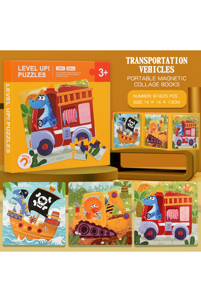 Choice black Magnetic Puzzles Games for Kids Busy Quiet Cartoon Animals Jigsa...