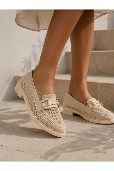 Bambi Bej Kadın Loafer Ayakkabı K01362245682