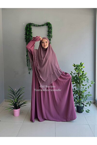 Yüsra Collection Erva Abaya and Long Sufle Set of 2