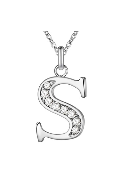 Choice18 S New 925 Sterling Silver Necklace 26 Letter Pendant For Women Fashi...