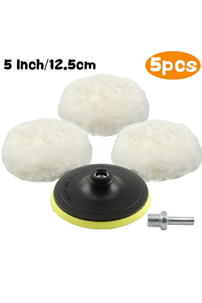 Choice1 Wool Wheel 5 Inch 5Pcs 3/4/5/6/7 Inch Wool Car Polishing Pad Set For ...