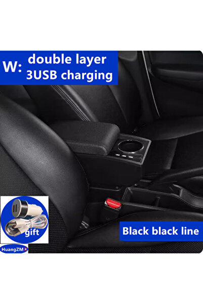 Choice1 صندوق مسند ذراع M1 أسود بثلاثة منافذ USB لسيارة سوزوكي جيمني JB74 مود...