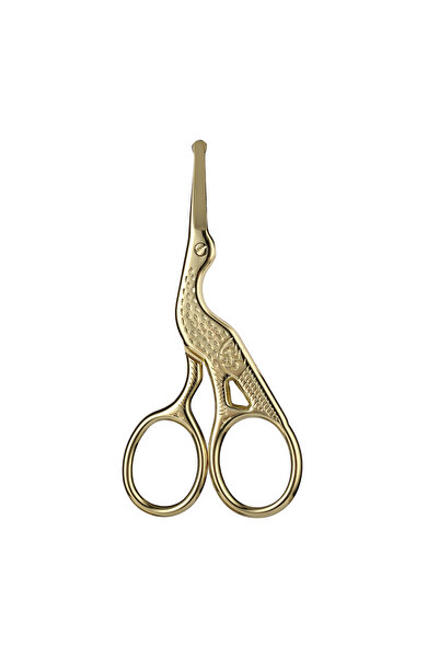 Choice Gold Round Head Stainless Steel Nose Hair Scissors Stork Type BeautySc...