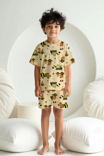 elmas kids Boy's 100% Cotton Lycra Soft Shorts Pajama Set