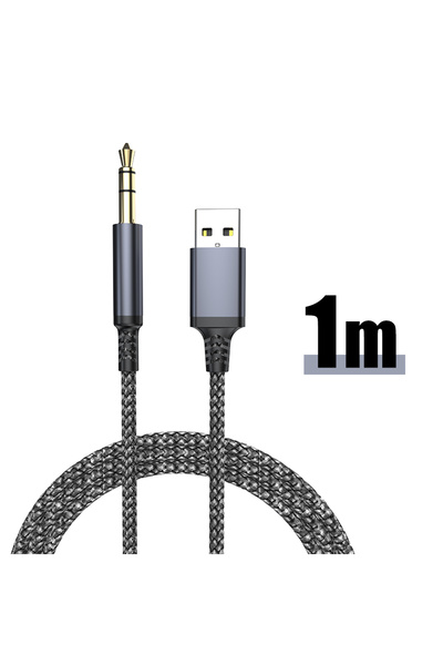 Choice 1m Grey USB To 3.5MM Jack Audio Cable USB Male to 3.5MM Male Aux Cord ...