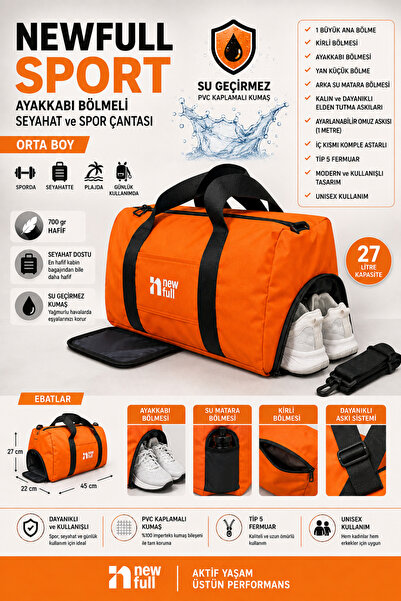 NEWFULL Sport Shoe Compartmented Waterproof Travel and Sport Bag - Medium Size