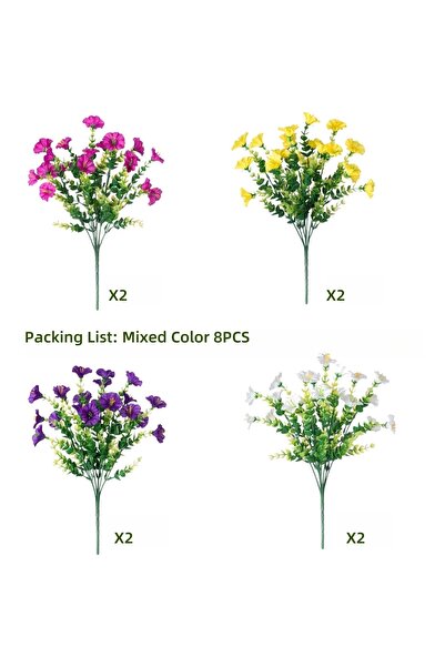 Choice4 4color mixing 8pcs of Artificial Flowers with UV Protection - Suitabl...
