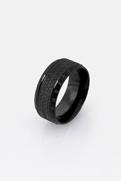 UKHWD SUPPLY Black Celtic 316L Stainless Steel Men's Ring KA1343SY